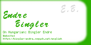 endre bingler business card